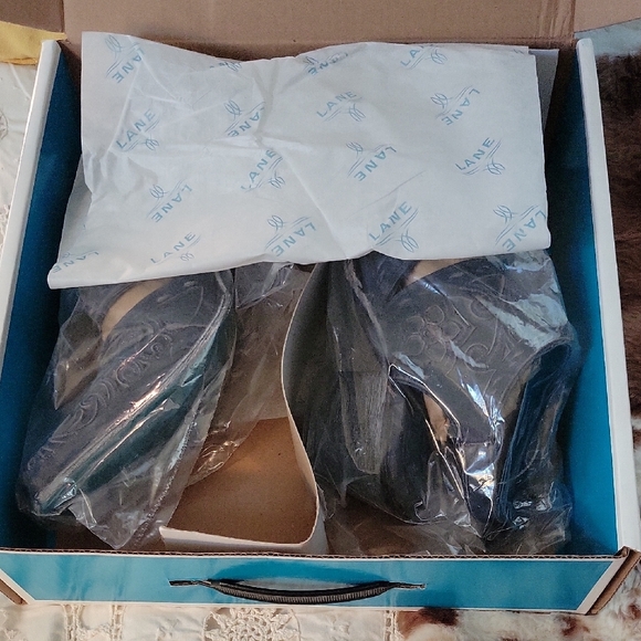 Womens Navy Leather Applique Shootie - Picture 8 of 9